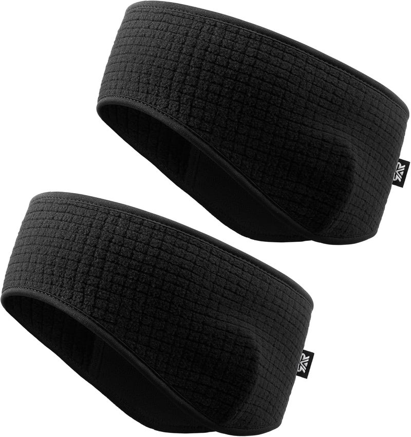 Long Long 2 Pack Winter Ear Warmers for Women Men | Moisture Wicking Fleece Earmuff Headbands-Cold Weather Running Ski Cycling - Image 1